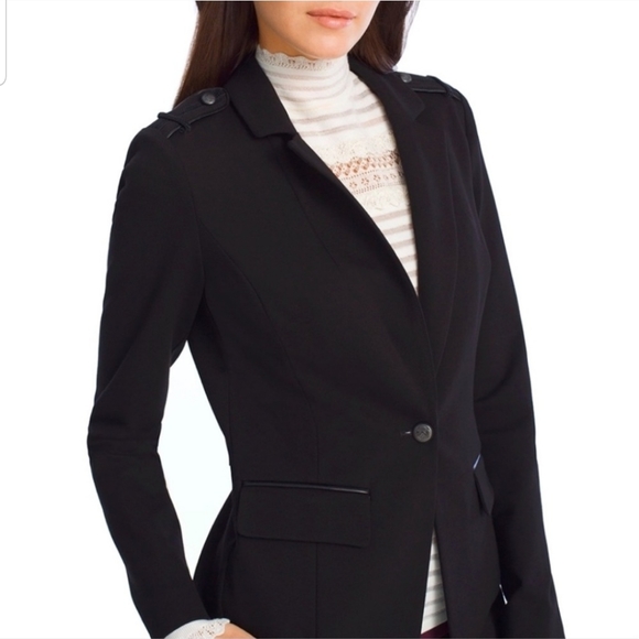 White House Black Market Ponte Knit Blazer Jacket 0 - Picture 2 of 13